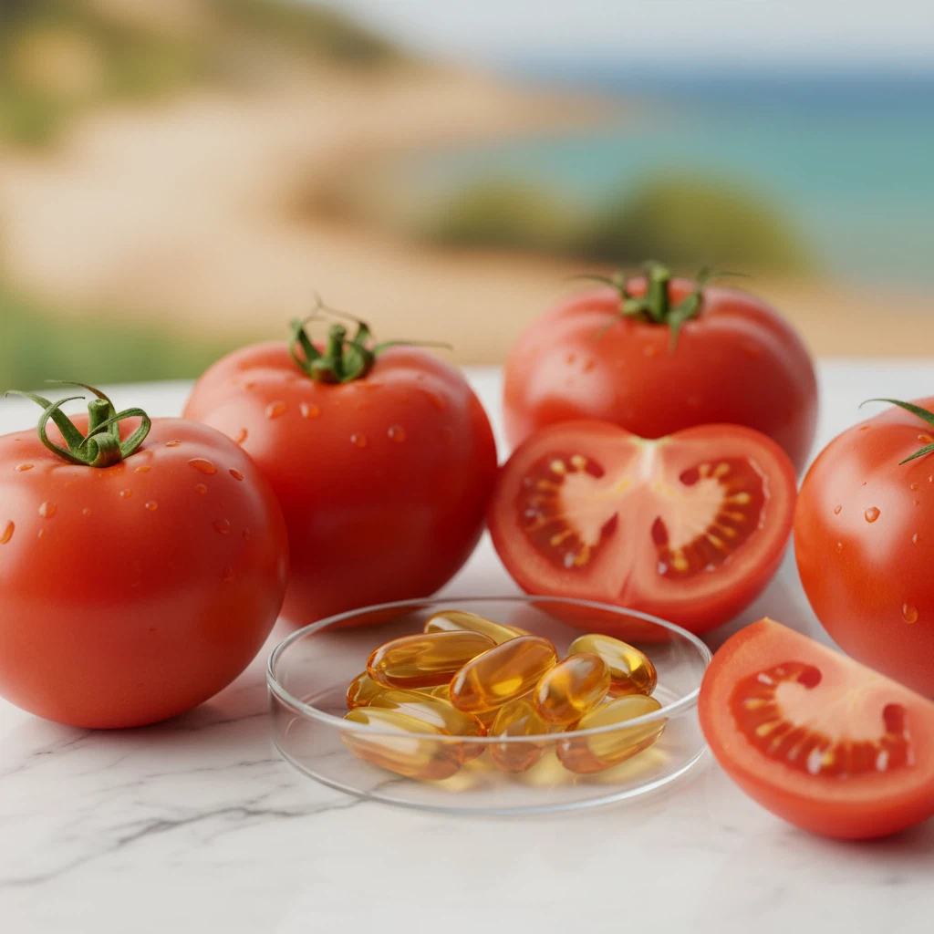 Lycopene-rich tomatoes and vitamin E capsules for everyday male wellbeing